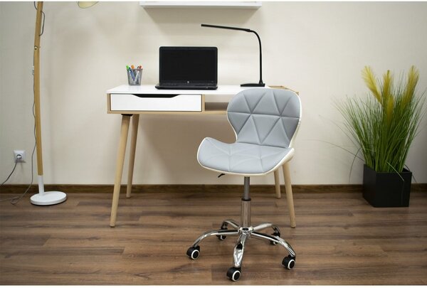 Scaun de birou AVOLA VELVET gri-alb