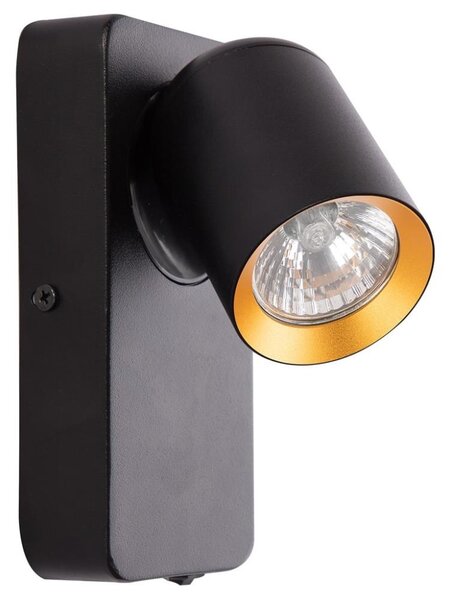 Spot de perete ANDY 1xGU10/8W/230V negru/auriu