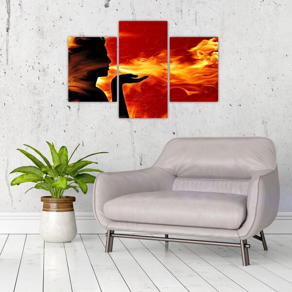 Tablou femeii în foc (90x60 cm)