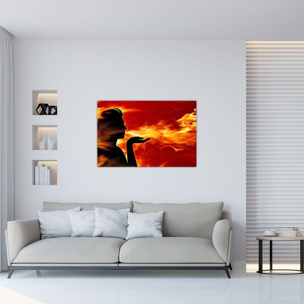 Tablou femeii în foc (90x60 cm)