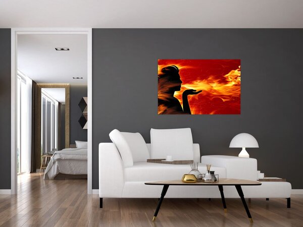 Tablou femeii în foc (90x60 cm)