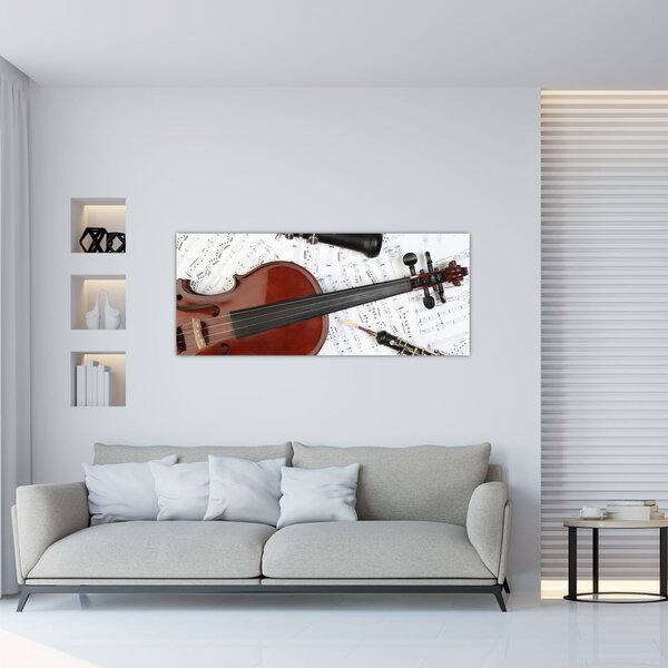 Tablou - Unelte muzicale (120x50 cm)