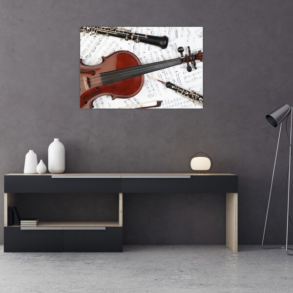 Tablou - Unelte muzicale (90x60 cm)
