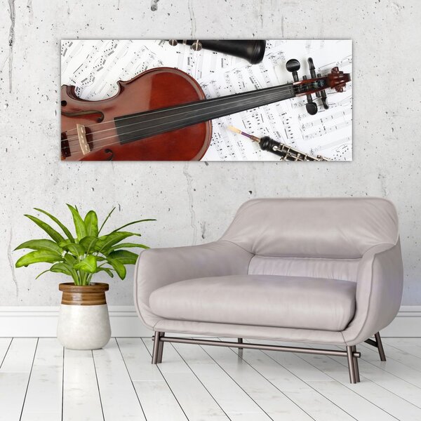 Tablou - Unelte muzicale (120x50 cm)