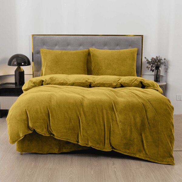 Lenjerie microfleece MUSTERO olive Dimensiune lenjerie de pat: 2 buc 70 x 90 cm | 200 x 220 cm