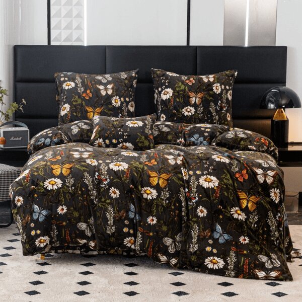Lenjerie de pat microplus MEADOW BUTTERFLY colorata Dimensiune lenjerie de pat: 70 x 90 cm | 140 x 200 cm