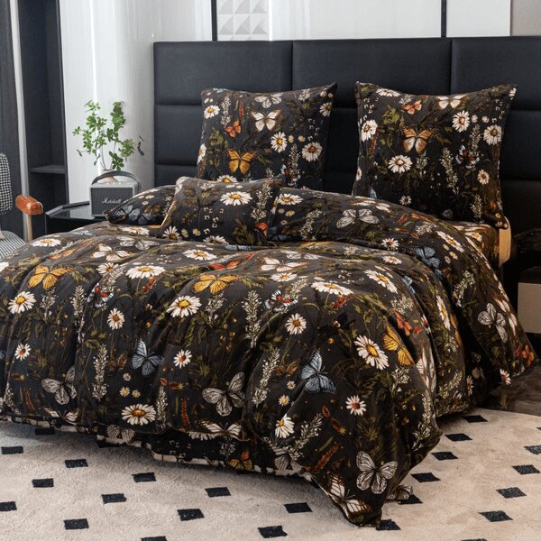 Lenjerie de pat microplus MEADOW BUTTERFLY colorata Dimensiune lenjerie de pat: 70 x 90 cm | 140 x 200 cm