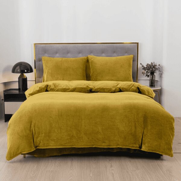 Lenjerie microfleece MUSTERO olive Dimensiune lenjerie de pat: 2 buc 70 x 90 cm | 200 x 220 cm