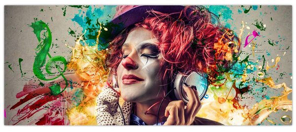 Tablou - Artista cu căști (120x50 cm)