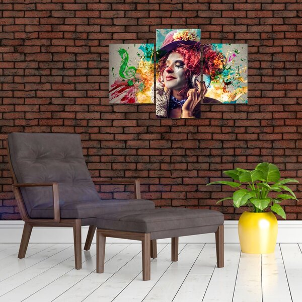 Tablou - Artista cu căști (90x60 cm)