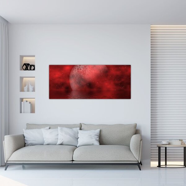 Tablou - Luna pe nivelul apei (120x50 cm)