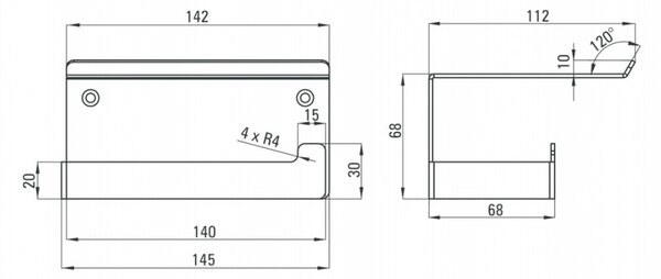 2in1 suport hartie igenica cu raft depozitare telefon seria Nero ADM_N221