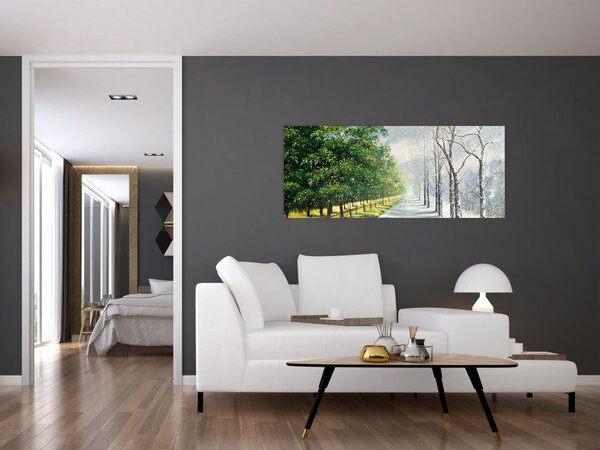 Tablou - Iarna versus vara (120x50 cm)