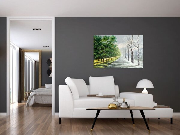 Tablou - Iarna versus vara (90x60 cm)