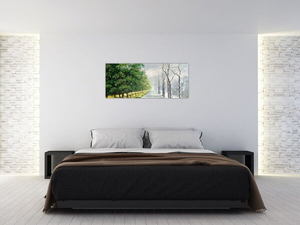 Tablou - Iarna versus vara (120x50 cm)