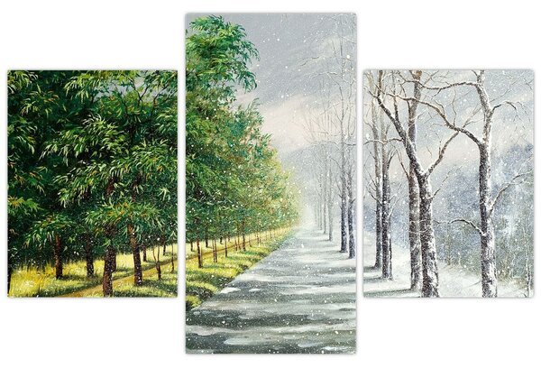 Tablou - Iarna versus vara (90x60 cm)