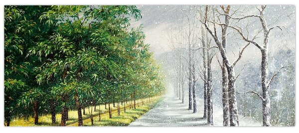 Tablou - Iarna versus vara (120x50 cm)