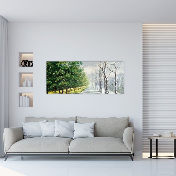 Tablou - Iarna versus vara (120x50 cm)