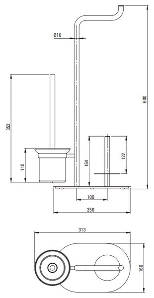 SILIA Suport Hârtie Igienică Stativ - 3-Funcții Finisaj: Negru ADI_N732