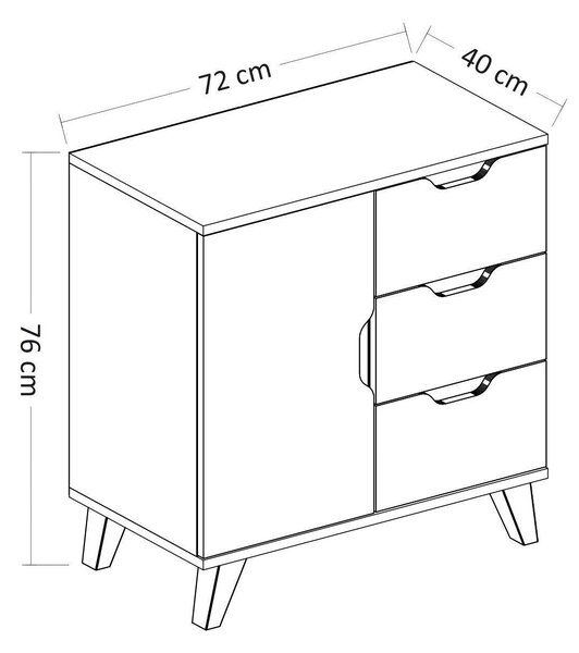 Comoda Sevilla, Alb, 40x76x72 cm