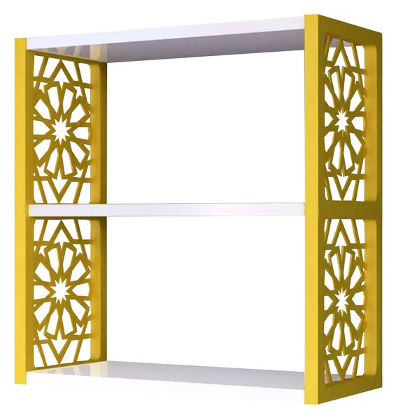 Raft de perete din PAL/PPE, Lulu Homs, alb-galben, 50 x 45 x 20 cm
