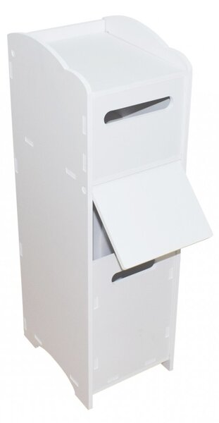 Dulapior cu compartiment pentru hartie si usa, Naimeed D140 PVC, culoare Alb, 68 x 20 x 26 cm