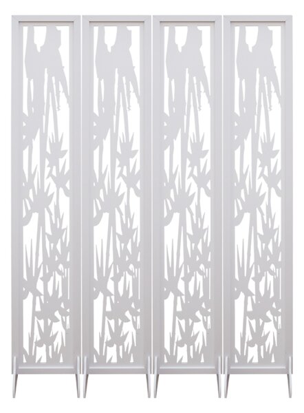 Paravan de camera cu 4 panouri, Naimeed D106 PVC, culoare alb, 180 x 120 cm