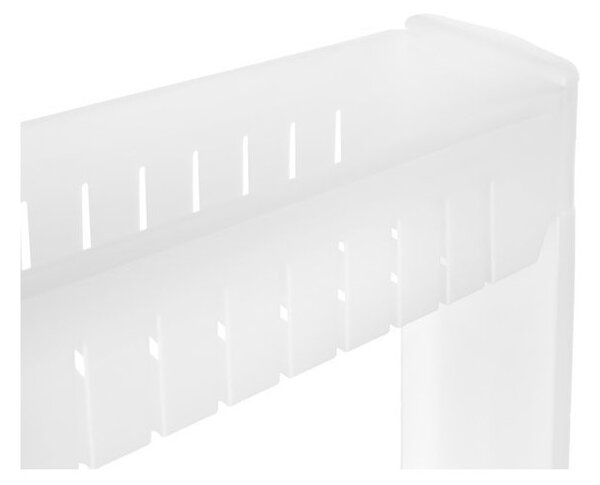 Etajera cu 3 rafturi pentru mobila, roti transport, 54,5x12,5x72,5 cm, plastic, alb
