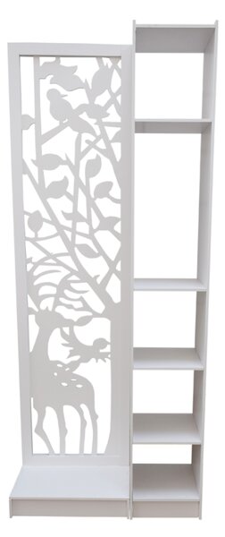 Paravan de camera cu 4 panouri, Naimeed D111 PVC, culoare alb, 160 x 60 x 30 cm
