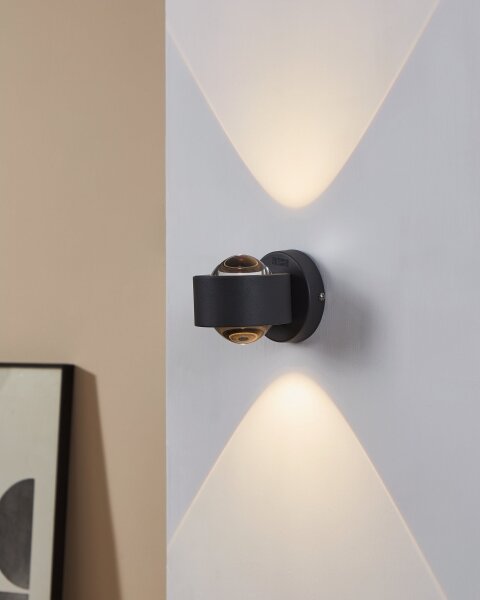 Eglo 64496 - Aplică LED de perete ONO PRO, 2xLED/2,5W/230V, antracit