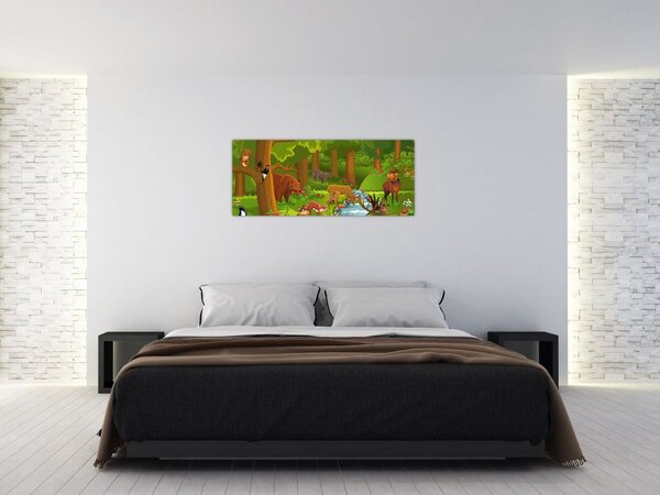 Tablou pentru copii cu animale (120x50 cm)