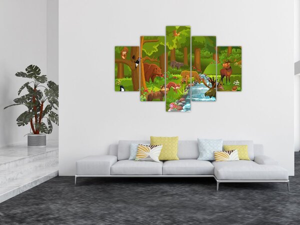 Tablou pentru copii cu animale (150x105 cm)