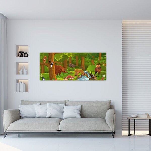 Tablou pentru copii cu animale (120x50 cm)