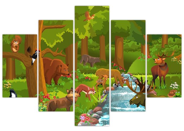 Tablou pentru copii cu animale (150x105 cm)