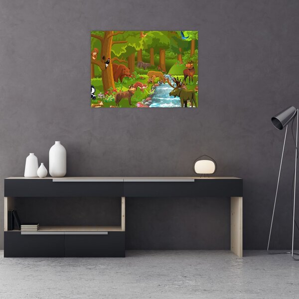 Tablou pentru copii cu animale (70x50 cm)