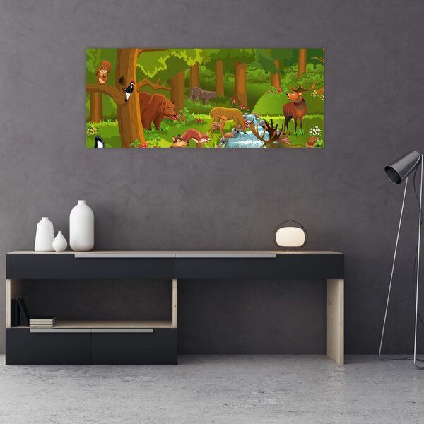 Tablou pentru copii cu animale (120x50 cm)