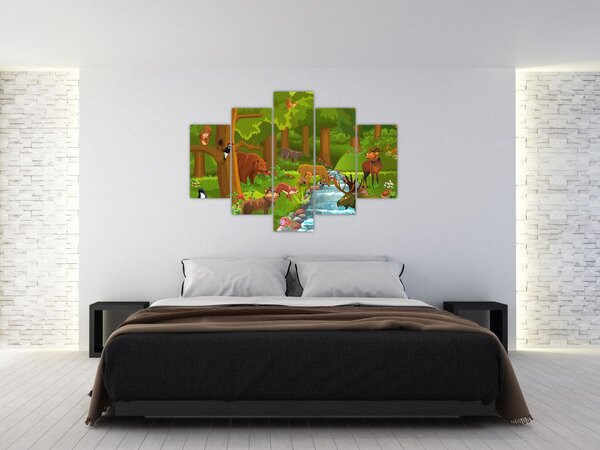 Tablou pentru copii cu animale (150x105 cm)