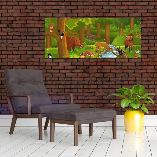 Tablou pentru copii cu animale (120x50 cm)