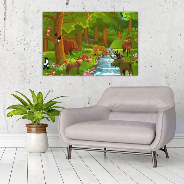 Tablou pentru copii cu animale (90x60 cm)