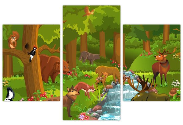 Tablou pentru copii cu animale (90x60 cm)