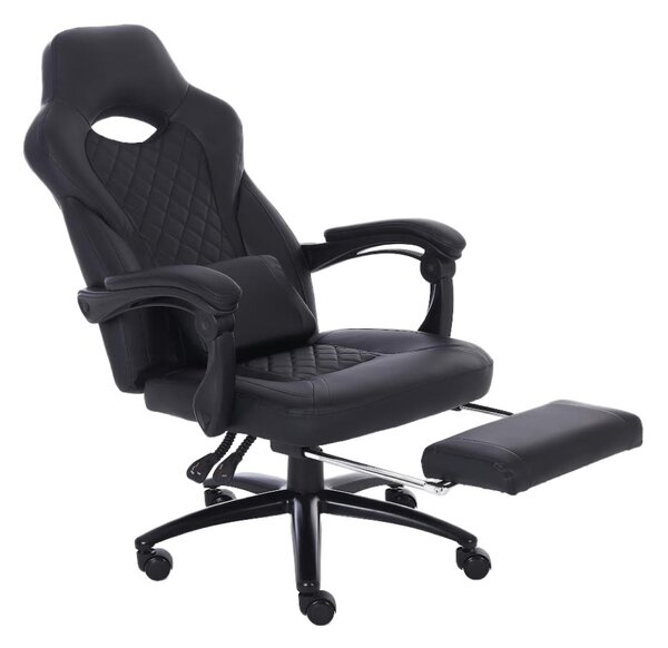 Scaun profesional Arka Chairs B167 piele ecologica negru,baza metalice, confortabil cu suport de picioare