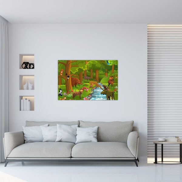 Tablou pentru copii cu animale (90x60 cm)