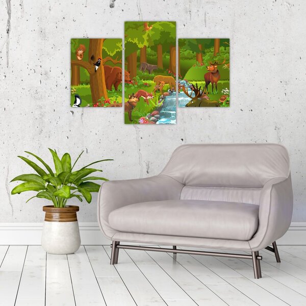 Tablou pentru copii cu animale (90x60 cm)