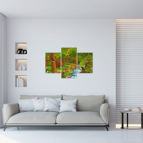 Tablou pentru copii cu animale (90x60 cm)