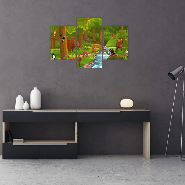 Tablou pentru copii cu animale (90x60 cm)