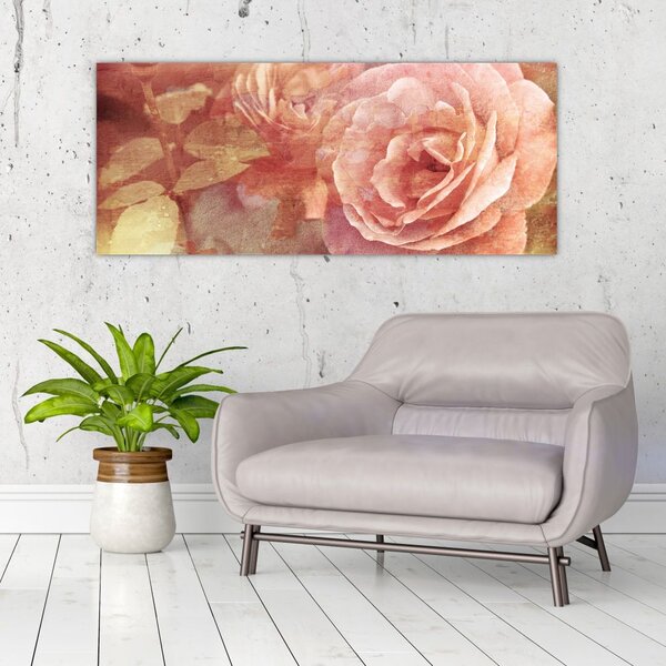 Tablou cu trandafir (120x50 cm)
