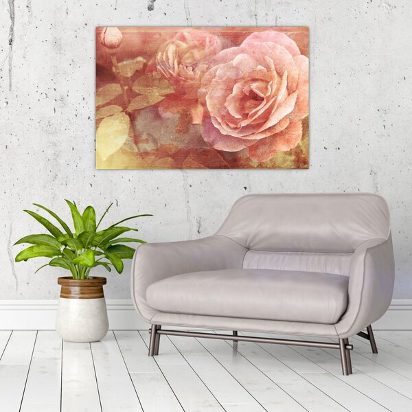 Tablou cu trandafir (90x60 cm)