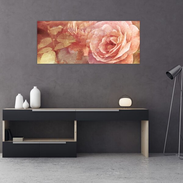 Tablou cu trandafir (120x50 cm)