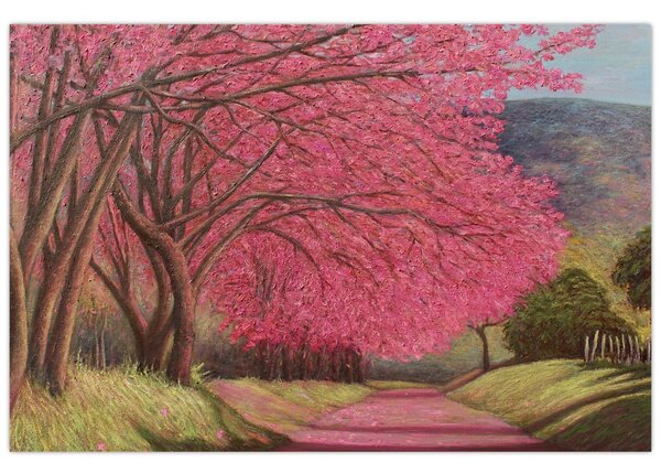 Tablou cu copaci înfloriți (90x60 cm)