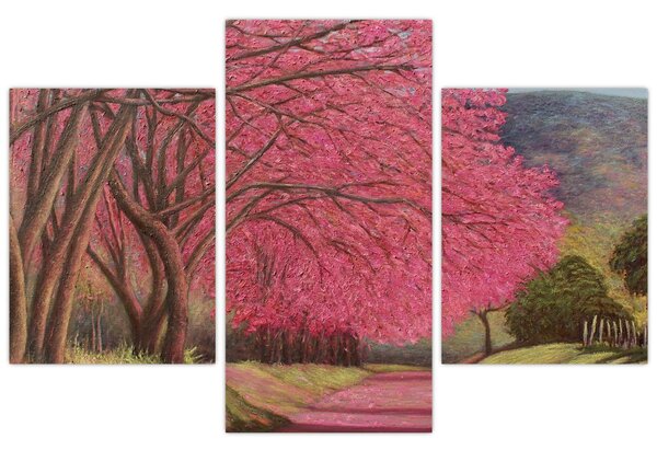 Tablou cu copaci înfloriți (90x60 cm)